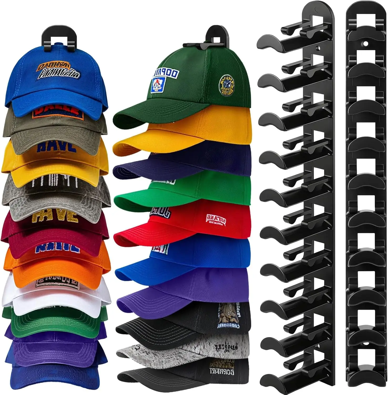 Hat Hook for Wall, 2 Pack Holds 20 Hats, Strong Adhesive & Screws Included, Cap Holder for Closet Door Bedroom (Black)
Hat Hook for Wall, 2 Pack Holds 20 Hats, Strong Adhesive & Screws Included, Cap Holder for Closet Door Bedroom (Black)