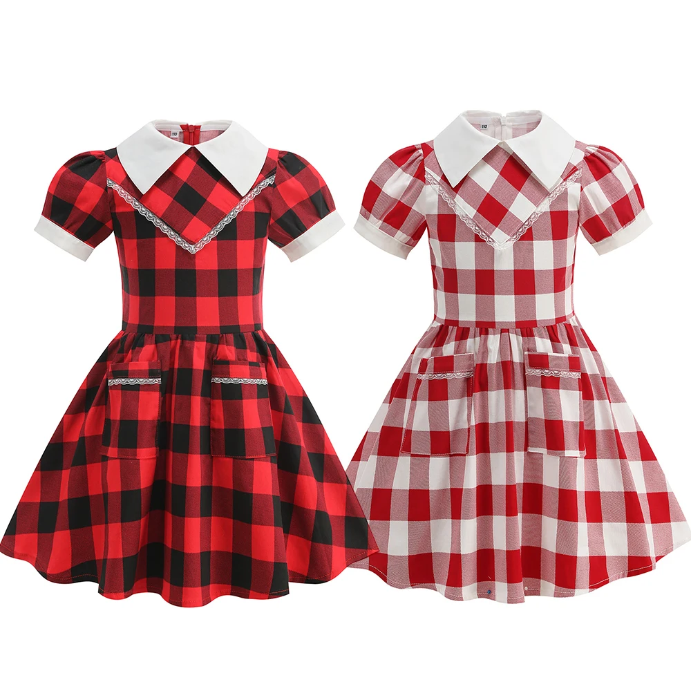 Vintage Plaid Dress Casual 3-10Y Children Baby Girl One-Piece Dress With Lace Collar Elegant Performance Show Casual Vestidos
Vintage Plaid Dress Casual 3-10Y Children Baby Girl One-Piece Dress With Lace Collar Elegant Performance Show Casual Vestidos