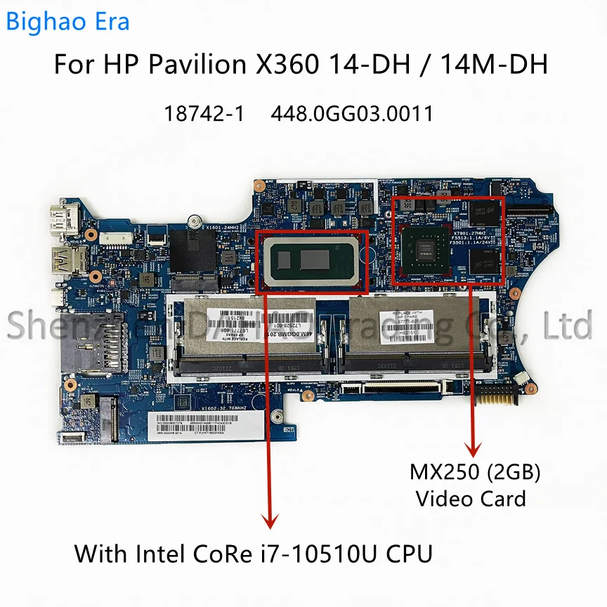 L67771-001 для HP Pavilion X360 14M-DH 14-DH, материнская плата для ноутбука с процессором i7-10510U MX250 2 Гб 18742-1 448.0GG03.0011
L67771-001 для HP Pavilion X360 14M-DH 14-DH, материнская плата для ноутбука с процессором i7-10510U MX250 2 Гб 18742-1 448.0GG03.0011