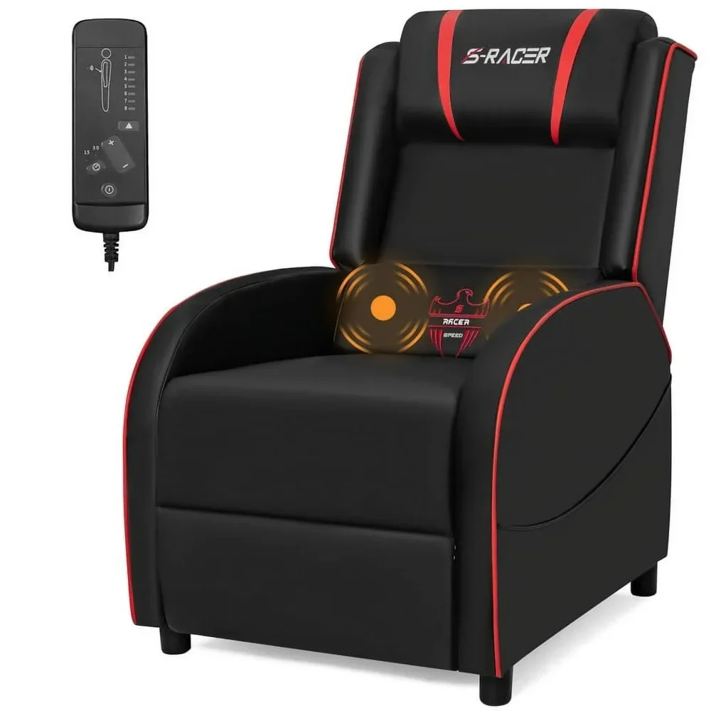 Massage Gaming Recliner Chair Video Game Chair Racing Sofa Chair PU Leather Living Room Sofa Single Home Theater Seating, Red
Massage Gaming Recliner Chair Video Game Chair Racing Sofa Chair PU Leather Living Room Sofa Single Home Theater Seating, Red