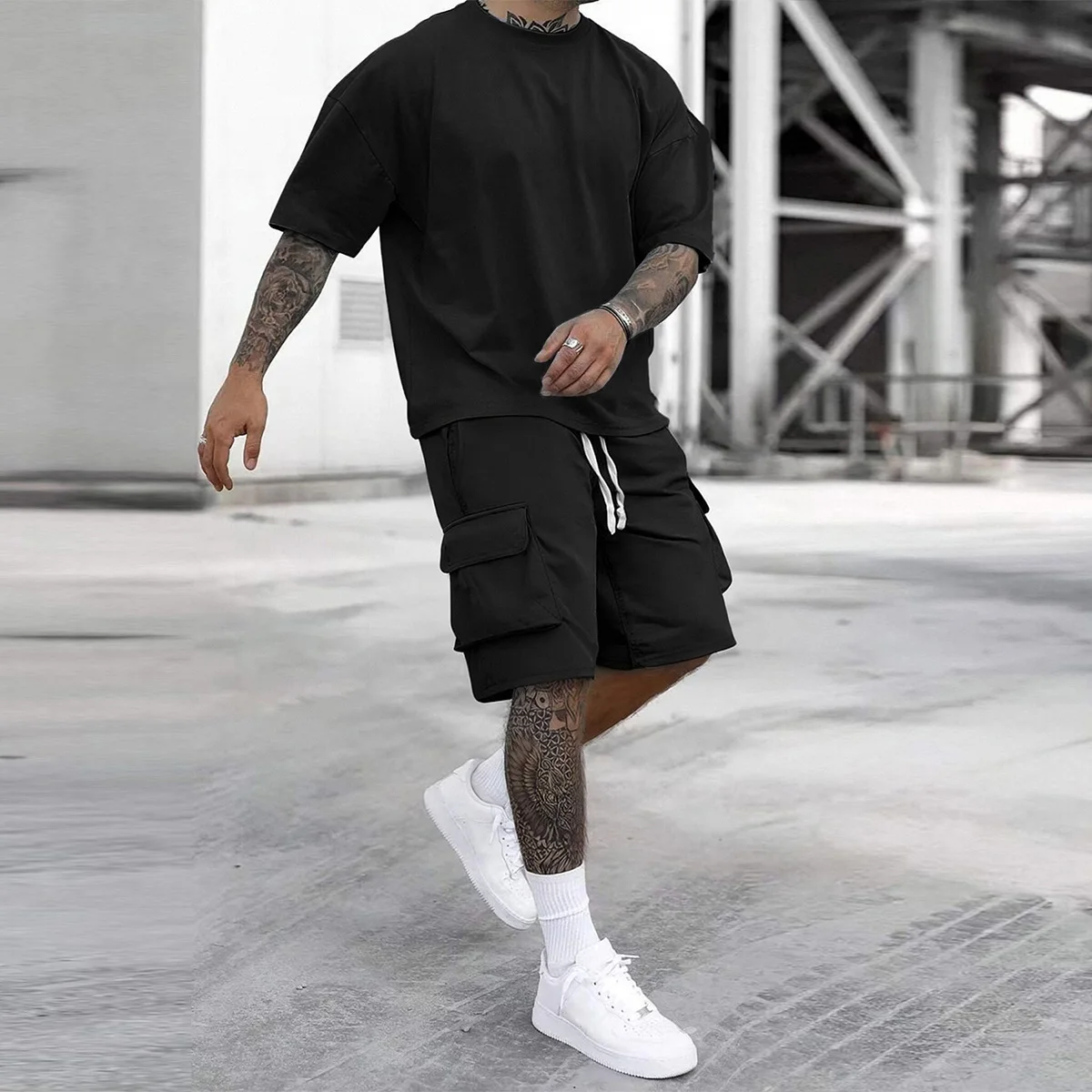 2-Piece Men's New Summer Short Sleeve Shorts Set, Suitable for Daily Casual and Sports Wear, Comfortable Fabric and Simple Style
2-Piece Men's New Summer Short Sleeve Shorts Set, Suitable for Daily Casual and Sports Wear, Comfortable Fabric and Simple Style