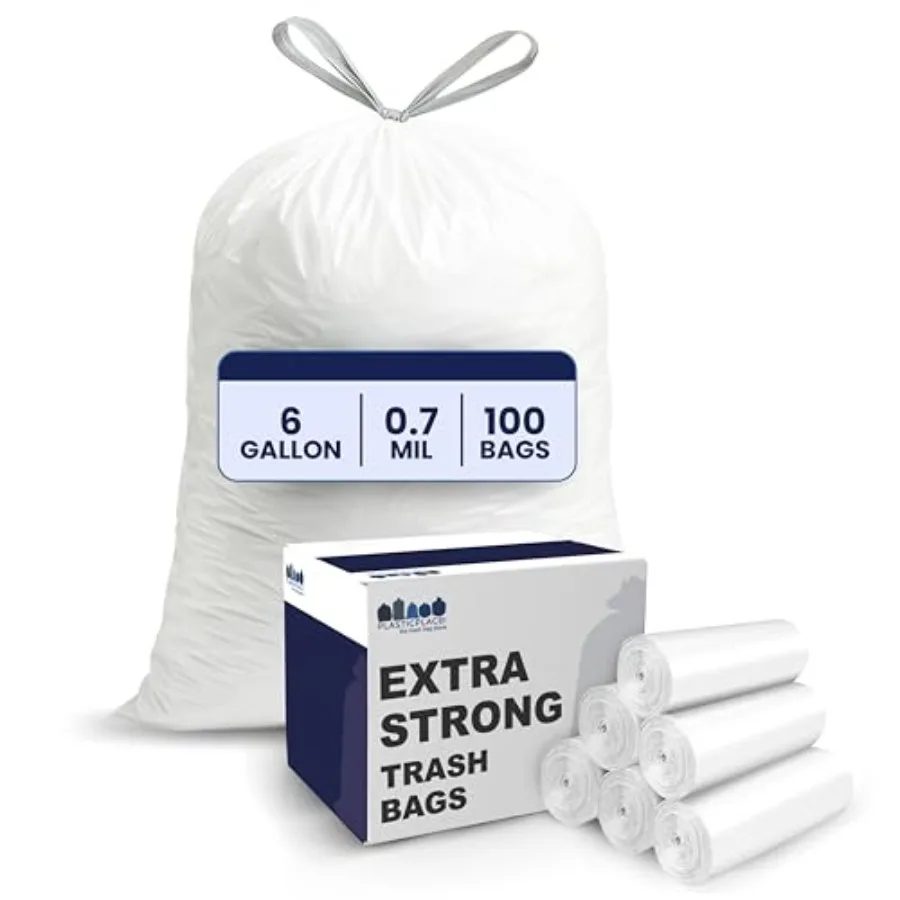 6 Gallon Trash Bags Drawstring Garbage Can Liners, 17" x 20",,for Bathroom Kitchen Office Car Small Trash Bags, Leak-Proof and
6 Gallon Trash Bags Drawstring Garbage Can Liners, 17" x 20",,for Bathroom Kitchen Office Car Small Trash Bags, Leak-Proof and