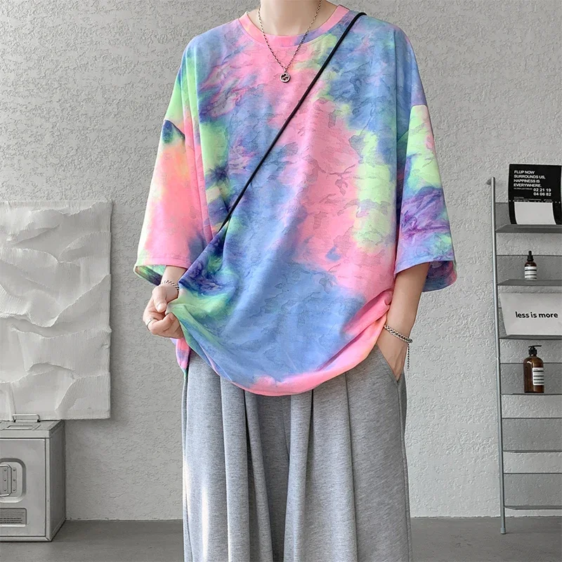 Men Fashion Casual Summer New Men T Shirt Silk Tie-Dyed Short-Sleeved T-Shirt Trend Breathable Tees Fashion Streetwear
Men Fashion Casual Summer New Men T Shirt Silk Tie-Dyed Short-Sleeved T-Shirt Trend Breathable Tees Fashion Streetwear
