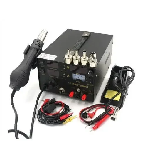 SAIKE 909D Soldering/Hot air gun rework station 3 in 1 Soldering iron+Hot Air Gun+Power Supply 110V 220V
SAIKE 909D Soldering/Hot air gun rework station 3 in 1 Soldering iron+Hot Air Gun+Power Supply 110V 220V