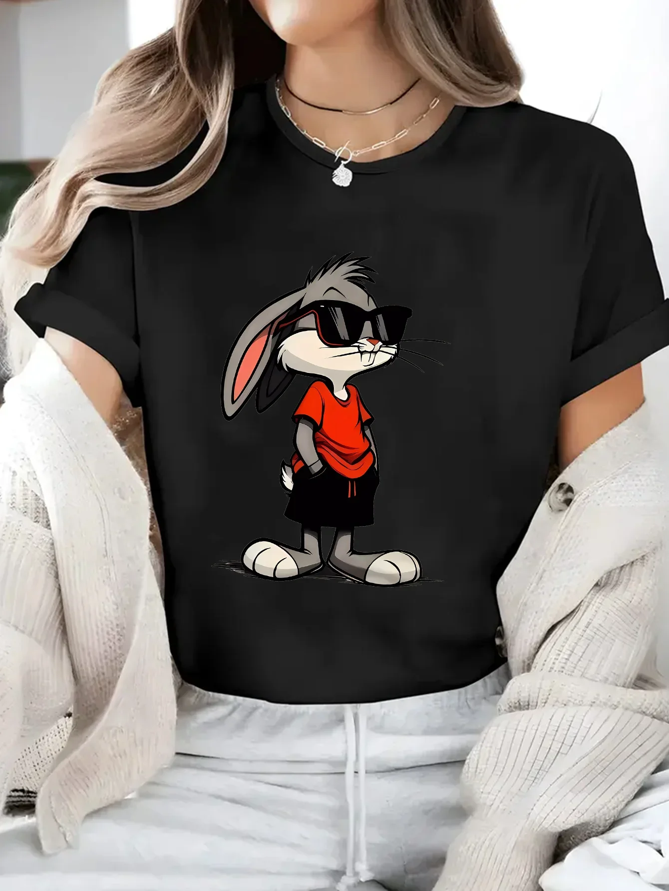 Multicolor Activewear Cool Fashion Glasses Pocket Movement Style Women's Stretchy Cartoon Rabbit Graphic Sleeve Crew Neck
Multicolor Activewear Cool Fashion Glasses Pocket Movement Style Women's Stretchy Cartoon Rabbit Graphic Sleeve Crew Neck