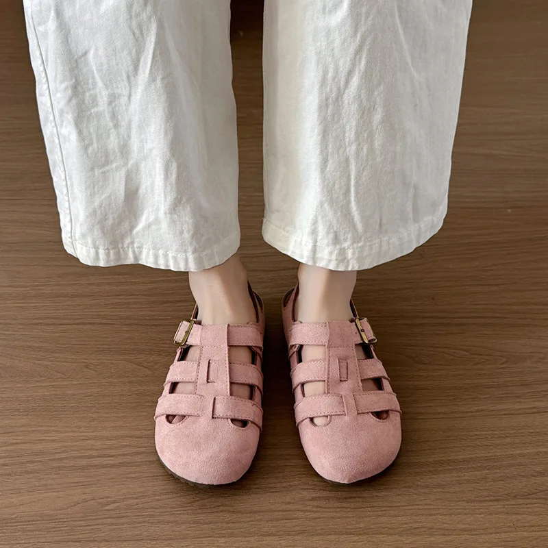 Women's Retro Closed Toe Sandals 2026 Summer Round Toe Buckle Slip-On Hollow Out Casual Flat Suede Shoes For Ladies
Women's Retro Closed Toe Sandals 2026 Summer Round Toe Buckle Slip-On Hollow Out Casual Flat Suede Shoes For Ladies