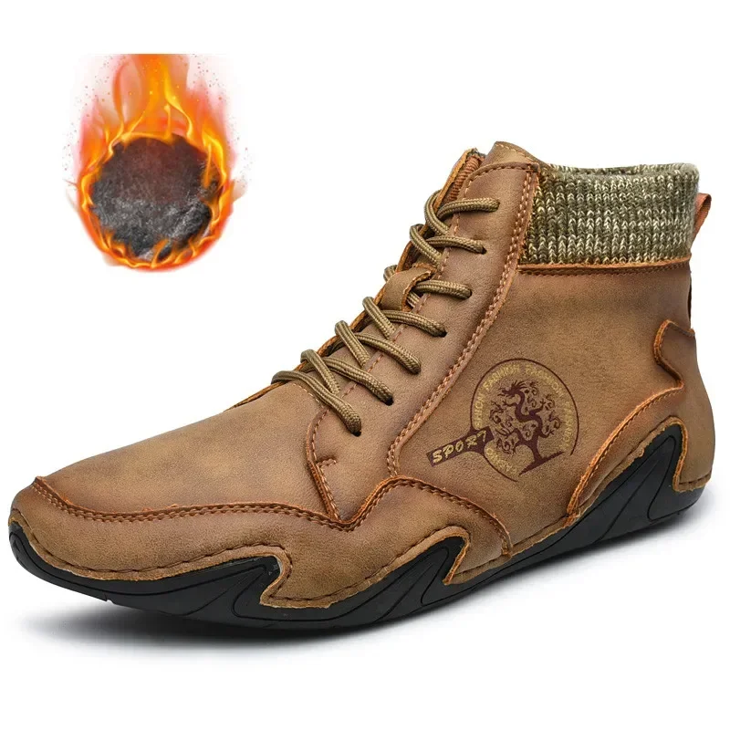 Winter Leather Men Boots Super Warm Mens Snow Boots with Fur Man Casual Shoes Walking Sneakers High Top Western Ankle Boots
Winter Leather Men Boots Super Warm Mens Snow Boots with Fur Man Casual Shoes Walking Sneakers High Top Western Ankle Boots