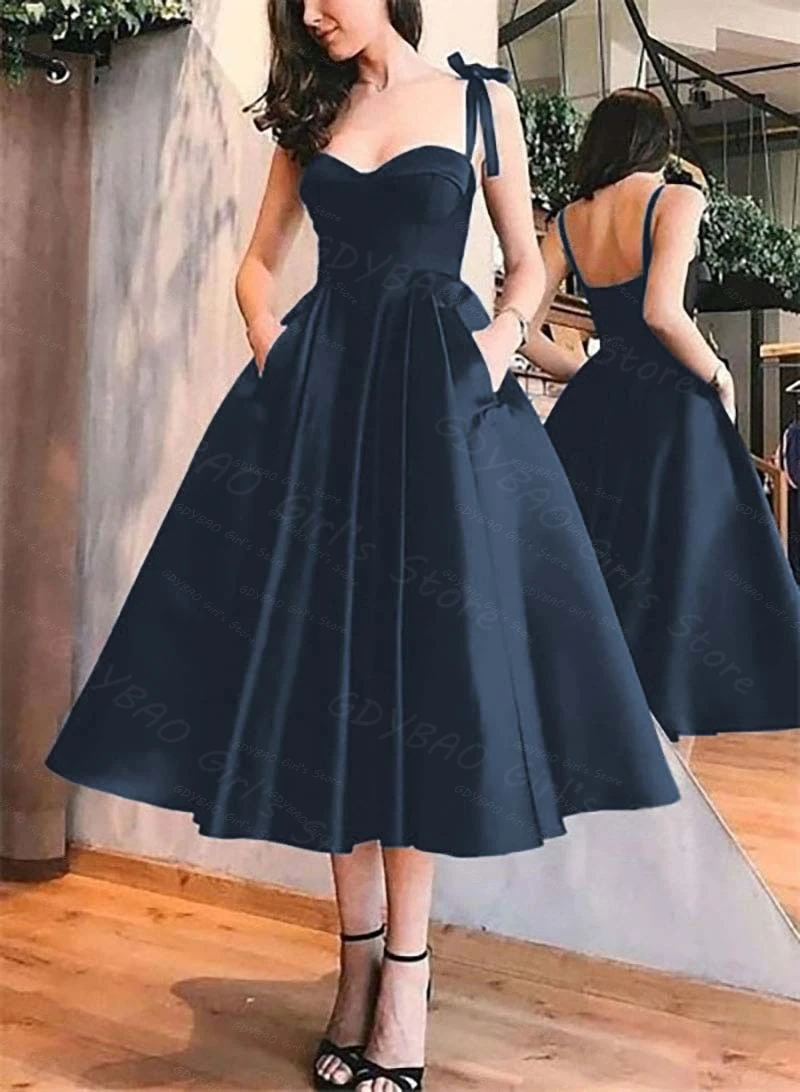 Girl's A-line Satin Swing Dress Sweetheart Spaghetti Strap Homecoming Dress With Pocket Tea_Length Custom Cocktail Party Gown
Girl's A-line Satin Swing Dress Sweetheart Spaghetti Strap Homecoming Dress With Pocket Tea_Length Custom Cocktail Party Gown
