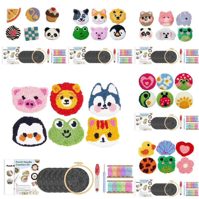 GATYZTORY 6pcs Punch Needle Embroidery Kit DIY Fun Animal Pattern Coaster Set for Dining Table Tea Cup Mats Handmade Craft
GATYZTORY 6pcs Punch Needle Embroidery Kit DIY Fun Animal Pattern Coaster Set for Dining Table Tea Cup Mats Handmade Craft