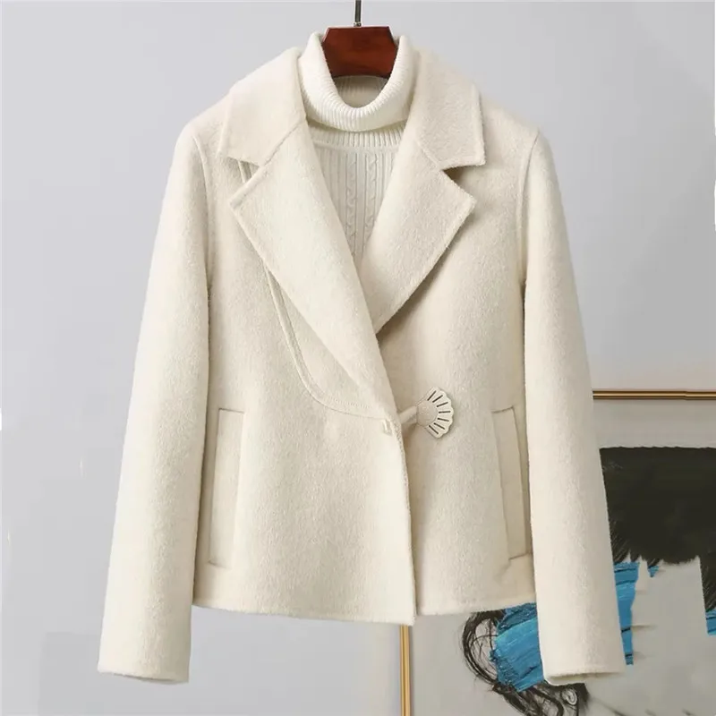 Fashion Suit Collar Woolen Coat Women Spring And Autumn New High-End Double-Sided Ffleece Wool jacket Female Slim Outerwear B138
Fashion Suit Collar Woolen Coat Women Spring And Autumn New High-End Double-Sided Ffleece Wool jacket Female Slim Outerwear B138