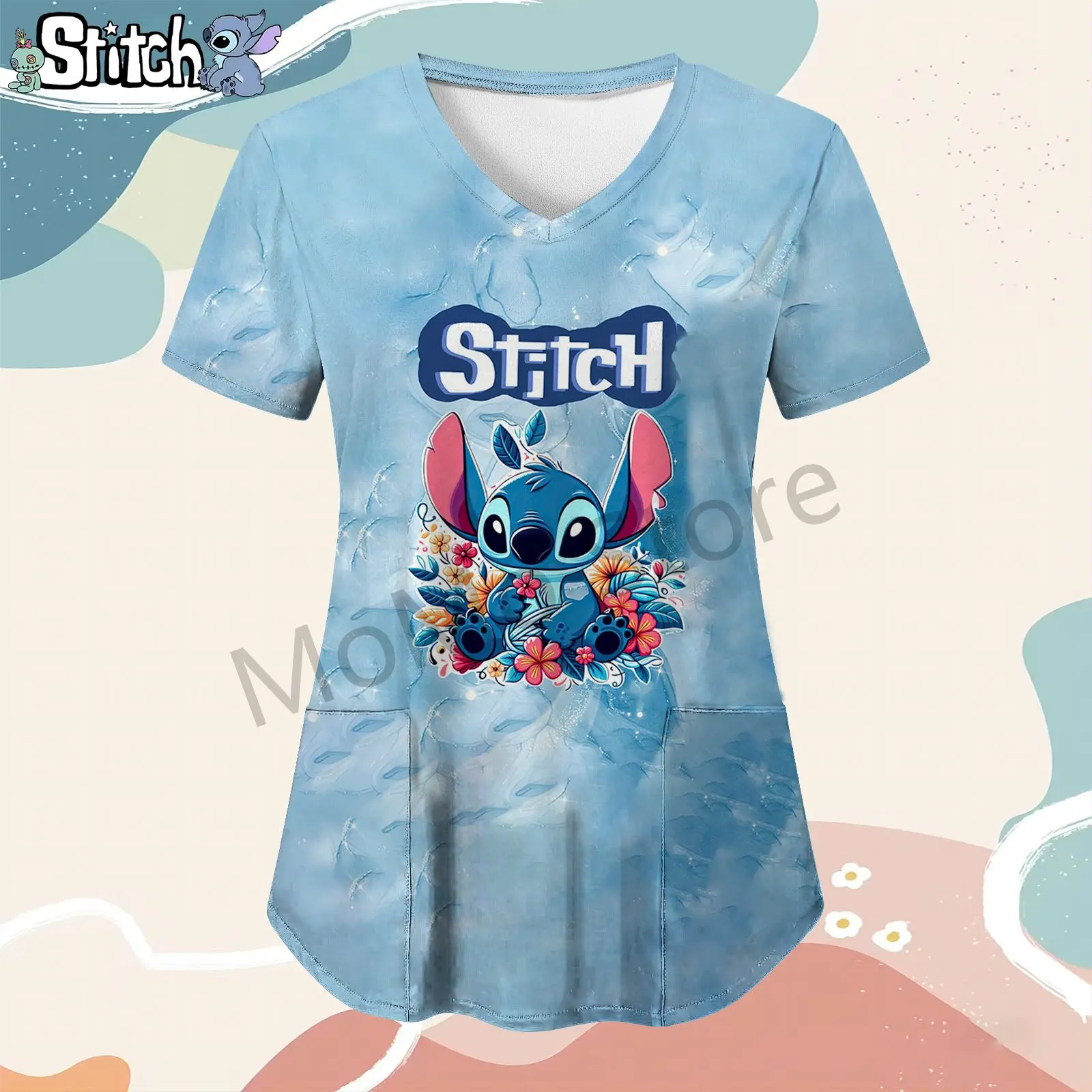 Kawaii Disney Stitch Pocket Women's V Neck Nurse Uniform T-Shirt Tops 2024 Summer Short Sleeve Tshirts Woman Street Wear Y2k
Kawaii Disney Stitch Pocket Women's V Neck Nurse Uniform T-Shirt Tops 2024 Summer Short Sleeve Tshirts Woman Street Wear Y2k