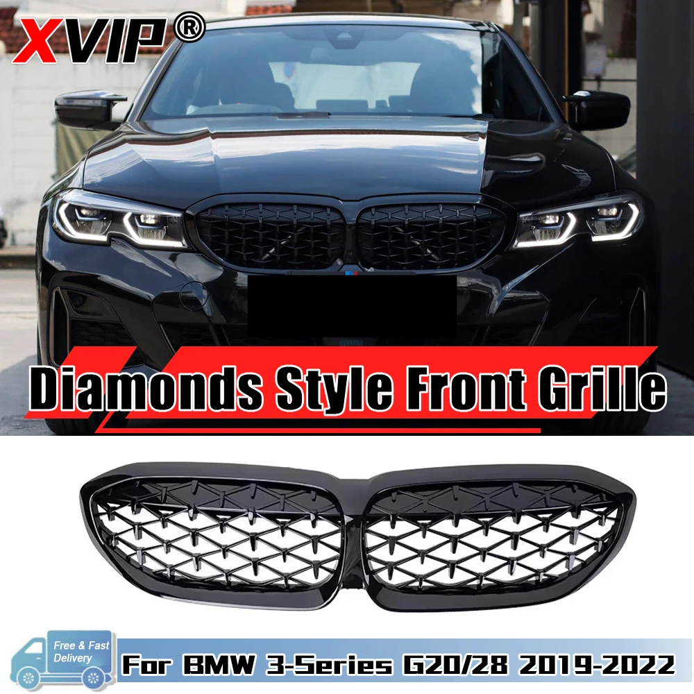 XVIP For BMW 3-Series G20 G21 2019-2022 320 330i xDrive M340i Front Bumper Kidney Grills Glossy Black Diamonds Style Grille
XVIP For BMW 3-Series G20 G21 2019-2022 320 330i xDrive M340i Front Bumper Kidney Grills Glossy Black Diamonds Style Grille