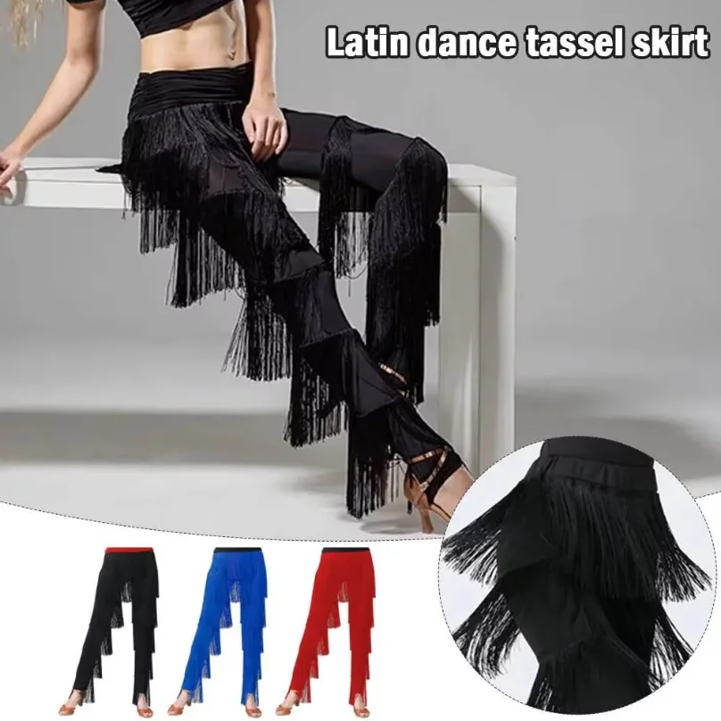 Womens Dancewear Elastic Waistband Tassel Latin Dance Pants Tango Cha-Cha Performance Costume Tiered Fringed Trousers
Womens Dancewear Elastic Waistband Tassel Latin Dance Pants Tango Cha-Cha Performance Costume Tiered Fringed Trousers