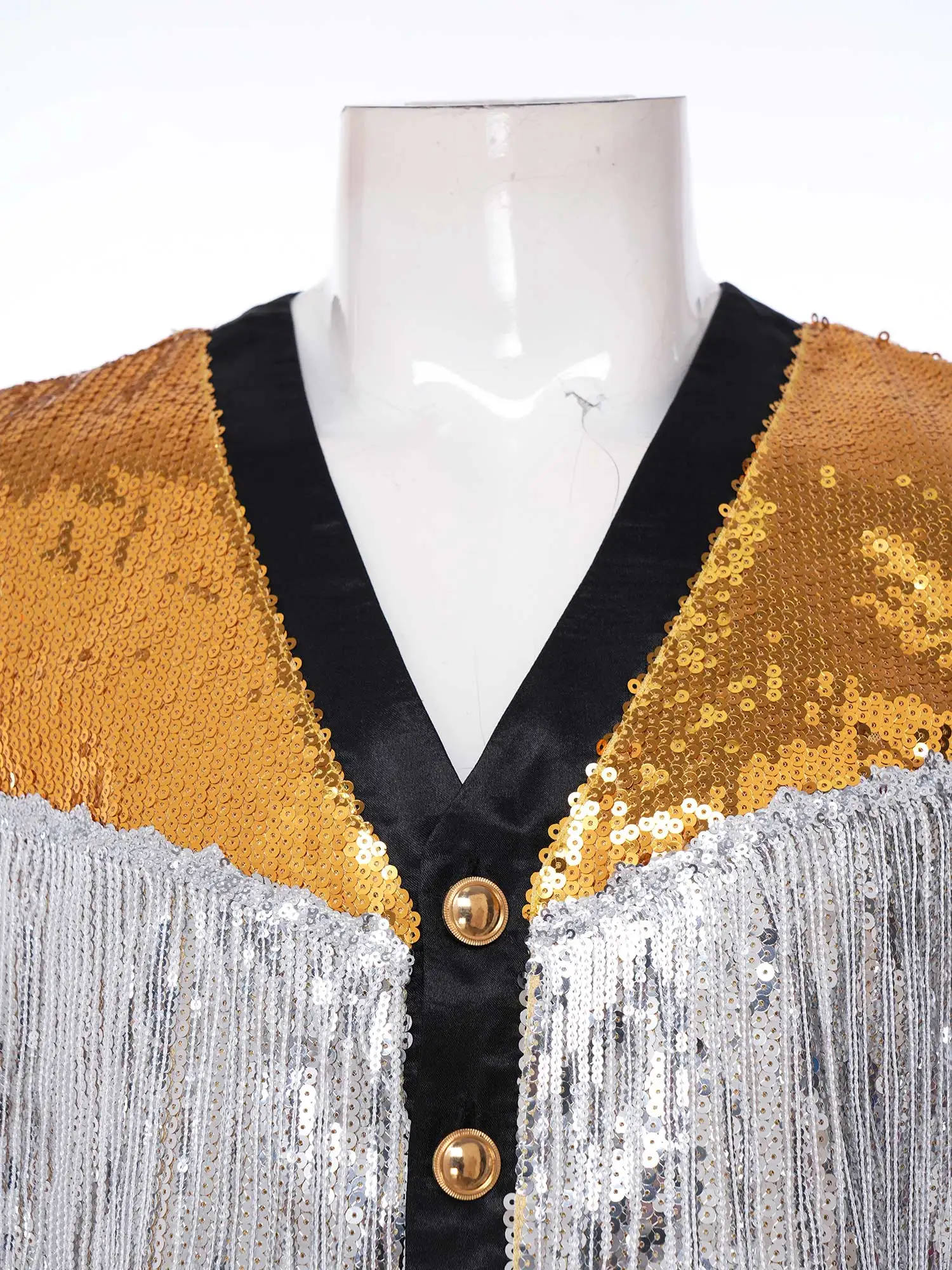 Men Glitter Fringed Vest Sequin Tiered Tassel Jazz Dancewear Sleeveless Waistcoat Tank Top for Disco Dance Stage Performance
Men Glitter Fringed Vest Sequin Tiered Tassel Jazz Dancewear Sleeveless Waistcoat Tank Top for Disco Dance Stage Performance