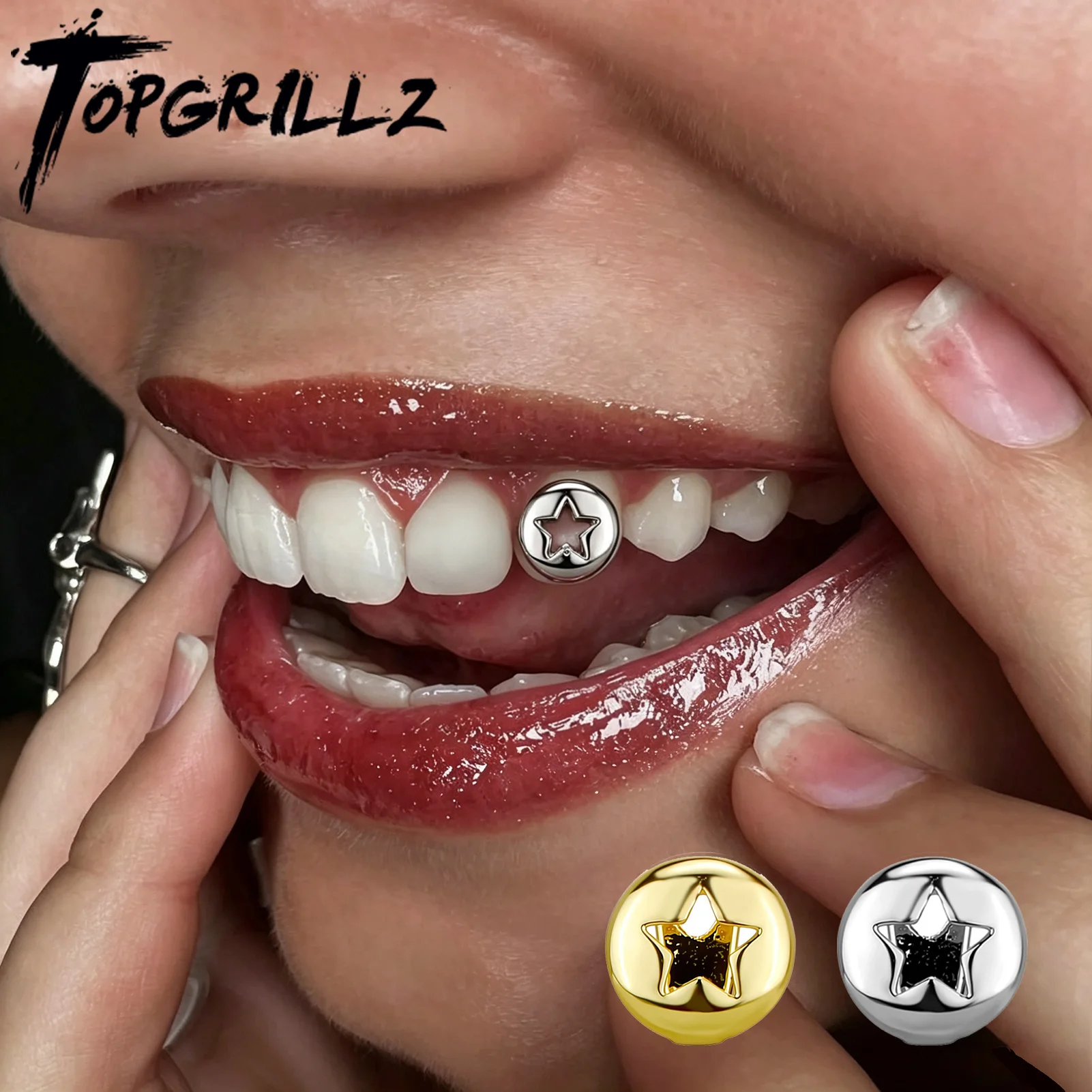 TOPGRILLZ Glossy Hollow Round Star SingleTooth Caps For Women Men Punk Pentagram Teeth Grillz Mouth Jewelry Cosplay Gift
TOPGRILLZ Glossy Hollow Round Star SingleTooth Caps For Women Men Punk Pentagram Teeth Grillz Mouth Jewelry Cosplay Gift