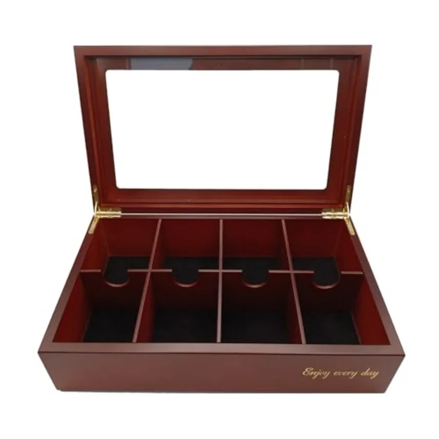 Tea Bag Organizer Wooden Tea Box with 8 Compartments Large Capacity Tea Holder for Storage Decorative Vintage Handmade Tea Cont
Tea Bag Organizer Wooden Tea Box with 8 Compartments Large Capacity Tea Holder for Storage Decorative Vintage Handmade Tea Cont