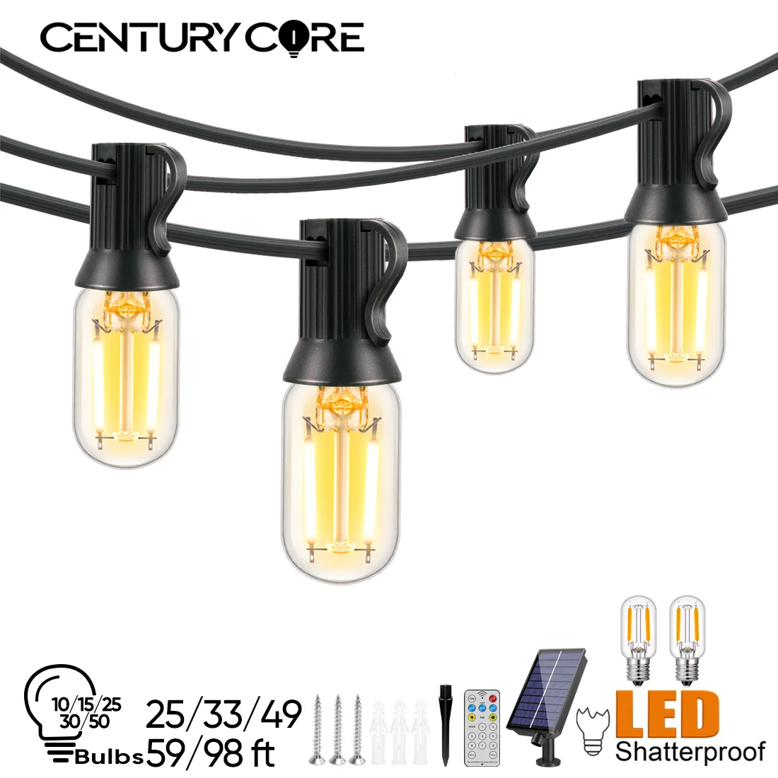 LED T22 Solar String Lights 8 Modes Garden String Light USB Rechargeable Waterproof Remote Control Solar Light Outdoor Backyard
LED T22 Solar String Lights 8 Modes Garden String Light USB Rechargeable Waterproof Remote Control Solar Light Outdoor Backyard