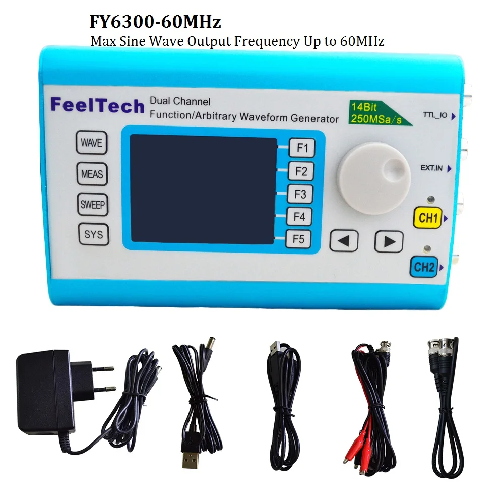 Dual-Channel DDS Signal Generator, Frequency Counter, FY6300 Series, Arbitrary Waveform, High-Precision
Dual-Channel DDS Signal Generator, Frequency Counter, FY6300 Series, Arbitrary Waveform, High-Precision