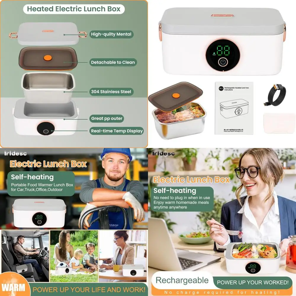 Portable Cordless Electric Lunch Warmer, 1L, Self-Heating for Work, Travel, and Outdoor Adventures
Portable Cordless Electric Lunch Warmer, 1L, Self-Heating for Work, Travel, and Outdoor Adventures