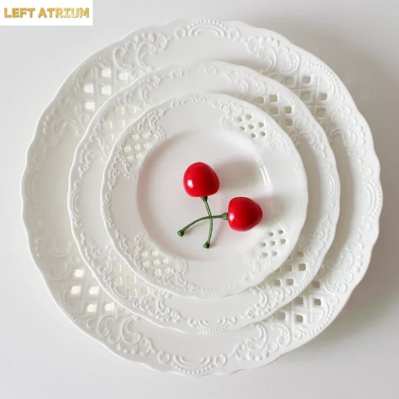 Creative Hollow Relief Bone China Plate Ceramic Tableware Household Main Course Plate Kitchen Utensils Kitchen Accessories
Creative Hollow Relief Bone China Plate Ceramic Tableware Household Main Course Plate Kitchen Utensils Kitchen Accessories