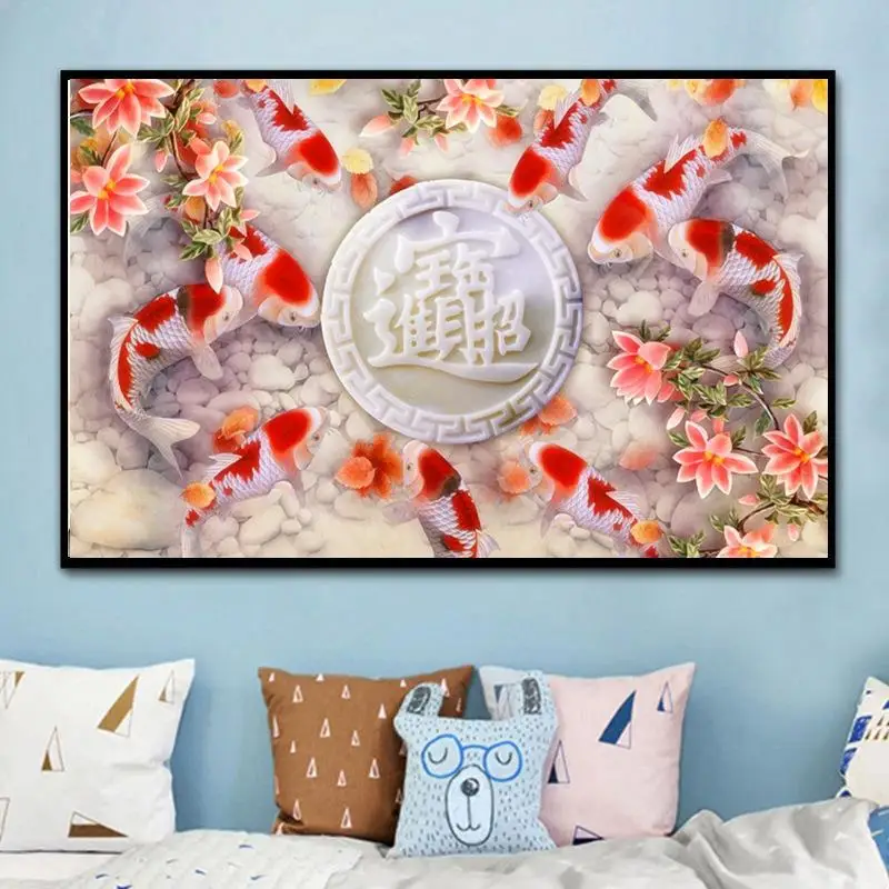 New Diamond Cross Stitch Bedroom 5 Chinese Nine Fish Pattern Fortune Restaurant Brick Stone Embroidery Traditional Home Fabric
New Diamond Cross Stitch Bedroom 5 Chinese Nine Fish Pattern Fortune Restaurant Brick Stone Embroidery Traditional Home Fabric