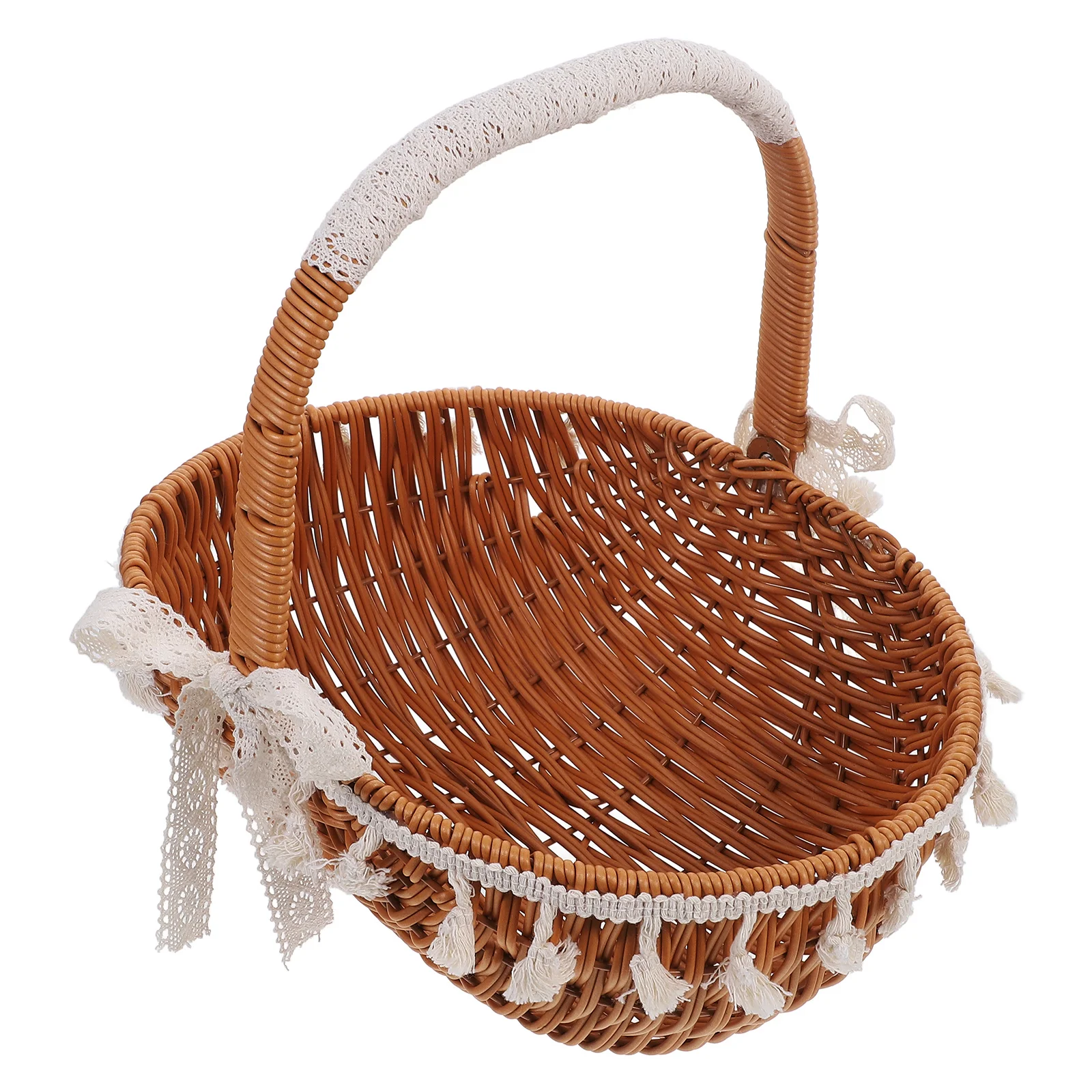Imitation Bamboo Woven Basket Rustic Decorative Storage Basket for Picnic Flowers Gifts Multipurpose Handwoven Flower Holder
Imitation Bamboo Woven Basket Rustic Decorative Storage Basket for Picnic Flowers Gifts Multipurpose Handwoven Flower Holder