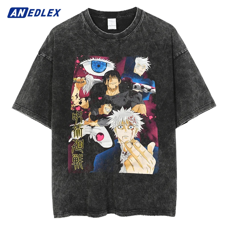 Men Fashion Streetwear Black Washed T-Shirt Anime Graphic Print Harajuku Cotton Casual Tshirt Summer Short Sleeve Tops Tees
Men Fashion Streetwear Black Washed T-Shirt Anime Graphic Print Harajuku Cotton Casual Tshirt Summer Short Sleeve Tops Tees