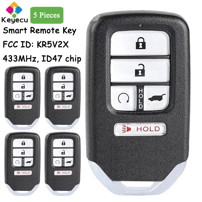 KEYECU 5 Pieces for Honda Pilot CR-V Civic 2016 2017 2018 2019 2020 Fob 5 Buttons 433MHz ID47 Chip KR5V2X Smart Remote Car Key
KEYECU 5 Pieces for Honda Pilot CR-V Civic 2016 2017 2018 2019 2020 Fob 5 Buttons 433MHz ID47 Chip KR5V2X Smart Remote Car Key