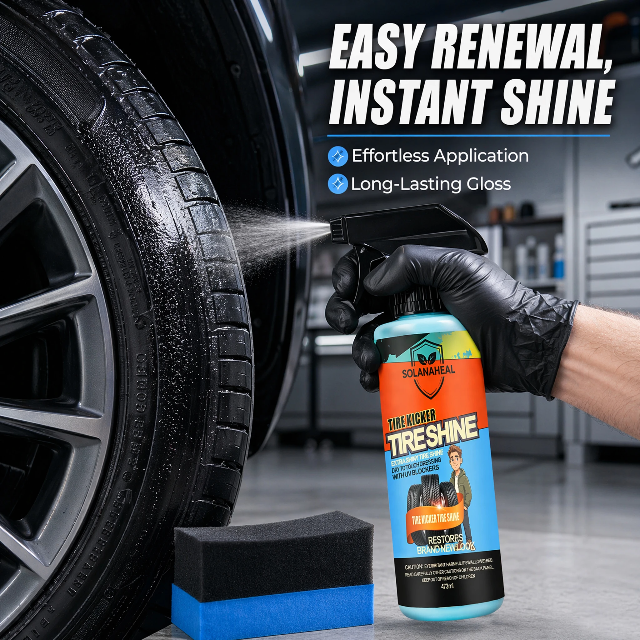 Tire Kicker Tire Shine Spray, Long Lasting UV Protection Tire Dressing
Tire Kicker Tire Shine Spray, Long Lasting UV Protection Tire Dressing