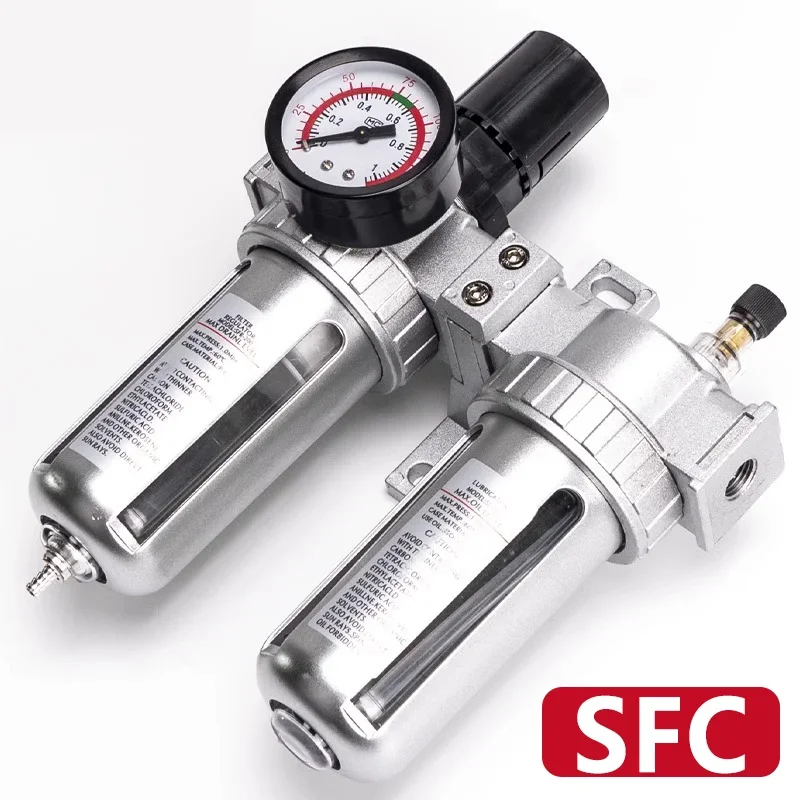 Воздушный компрессор SFC400 1/2 SFC300 SFC200 1/4, фильтр, регулятор, сепаратор для масла и воды, клапан, пневматические детали
Воздушный компрессор SFC400 1/2 SFC300 SFC200 1/4, фильтр, регулятор, сепаратор для масла и воды, клапан, пневматические детали