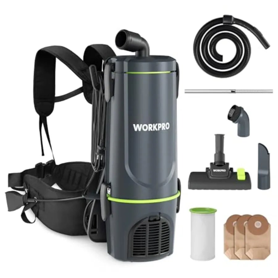 Commercial Backpack Vacuum Cleaner, 6-Quart, 1200W Motor, Lightweight with 23-Foot Long Cord, Portable Vacuum Backpack for Stai
Commercial Backpack Vacuum Cleaner, 6-Quart, 1200W Motor, Lightweight with 23-Foot Long Cord, Portable Vacuum Backpack for Stai