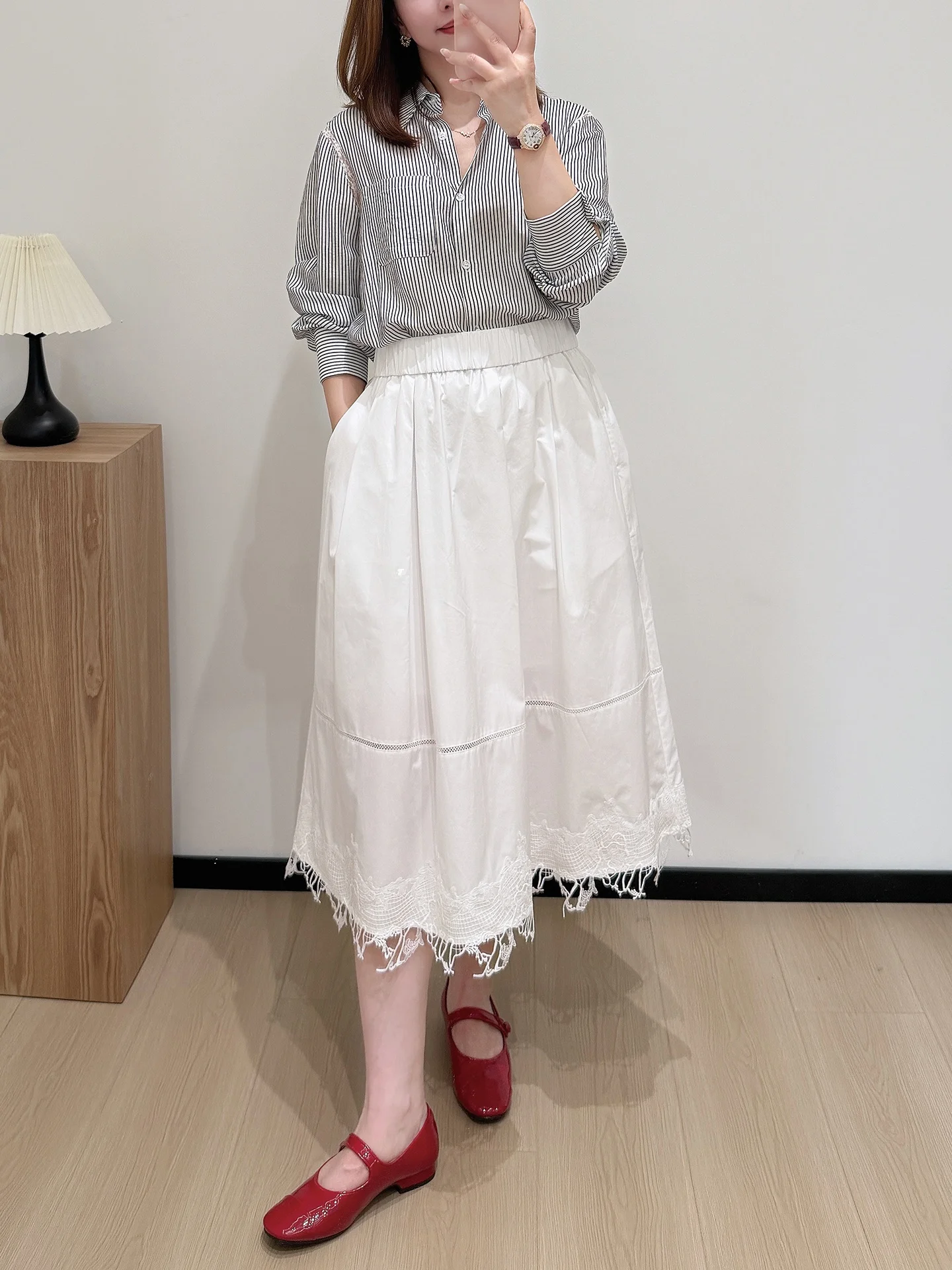 Slimming High-Lace Skirt with Fringe A-Line Umbrella Skirt Heavy Embroidery Crossbody Covering Spring Summer Women's Skirt
Slimming High-Lace Skirt with Fringe A-Line Umbrella Skirt Heavy Embroidery Crossbody Covering Spring Summer Women's Skirt