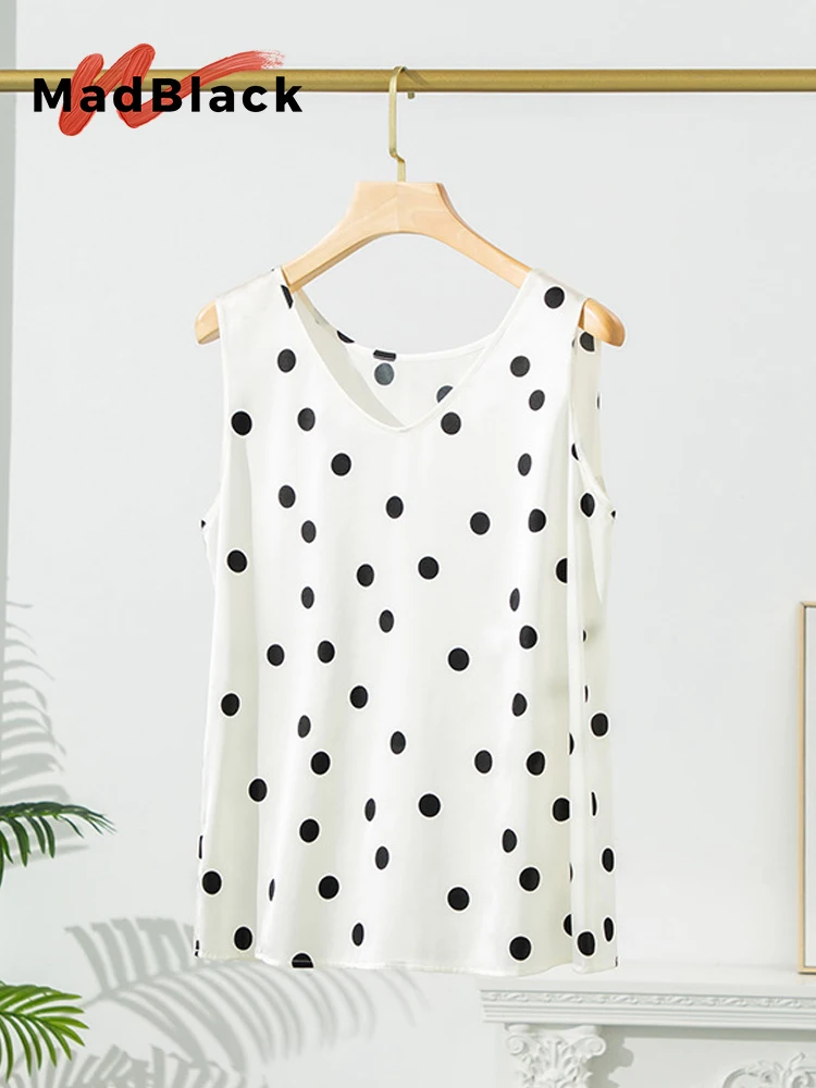 MadBlack-93%Silk 7%Spandex Satin Plain Elegant Vest, V Neck Dot Print, Women Sweet Casual Thin Loose Top, 2026 Summer T64046CC
MadBlack-93%Silk 7%Spandex Satin Plain Elegant Vest, V Neck Dot Print, Women Sweet Casual Thin Loose Top, 2026 Summer T64046CC