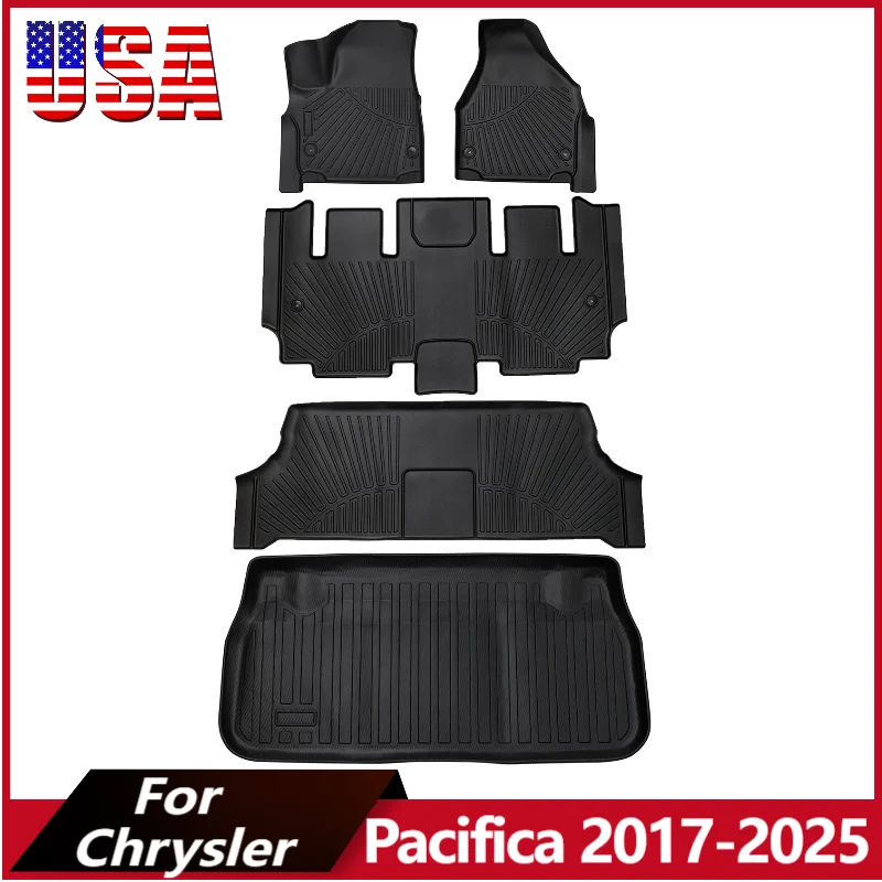 Car Floor Mats For Chrysler Pacifica 2017-2025 3D TPE Auto Floor Mats Carpets with Rear Cargo Liner Trunk Seat Cover Pads
Car Floor Mats For Chrysler Pacifica 2017-2025 3D TPE Auto Floor Mats Carpets with Rear Cargo Liner Trunk Seat Cover Pads