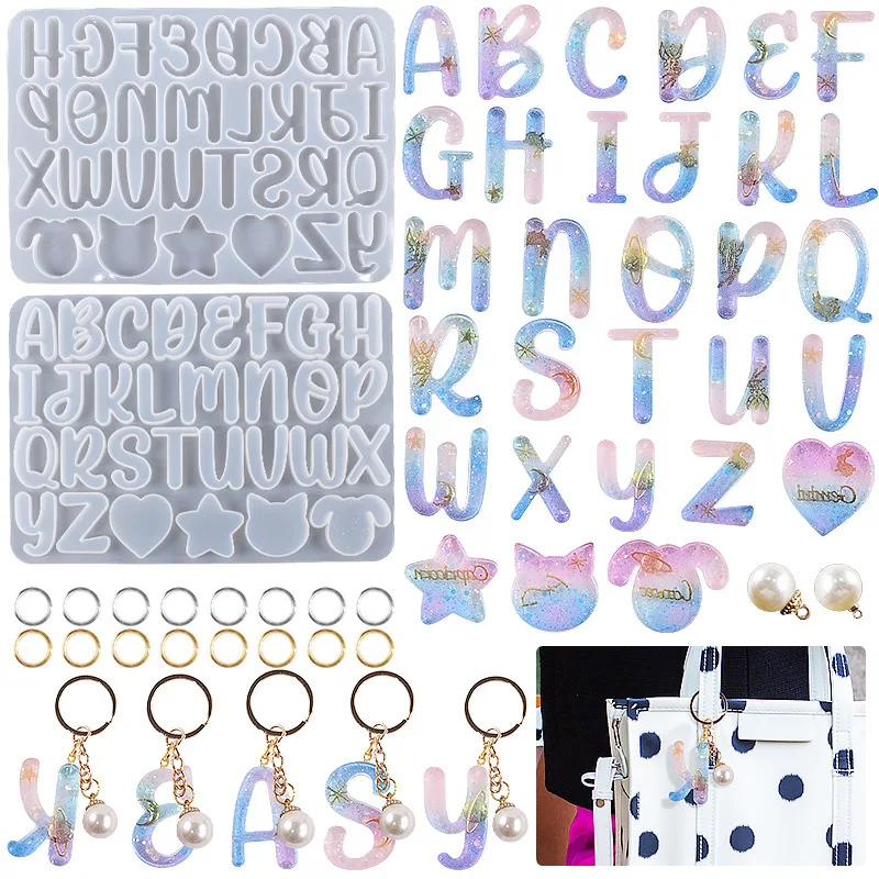 DIY Crystal Epoxy Silicone Mold New 26 English Letter Keychain Hanging Pendant Jewelry Silicone Mold For Resin
DIY Crystal Epoxy Silicone Mold New 26 English Letter Keychain Hanging Pendant Jewelry Silicone Mold For Resin