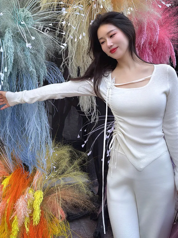 Женский вязаный шерстяной свитер YANGXIAOJING с длинными рукавами, асимметричным дизайном с узлом, облегающий, зимний модный топ
Женский вязаный шерстяной свитер YANGXIAOJING с длинными рукавами, асимметричным дизайном с узлом, облегающий, зимний модный топ