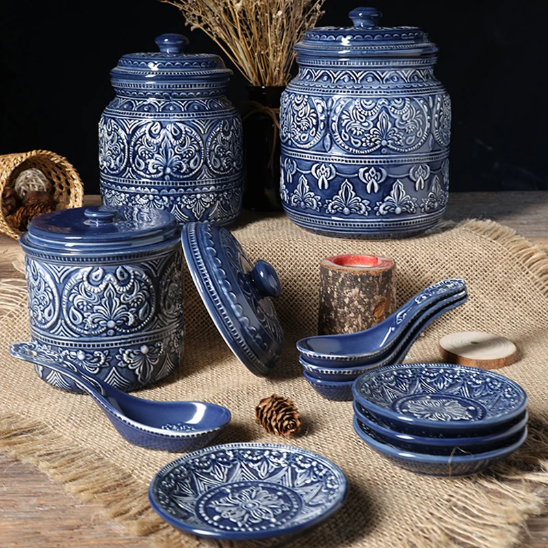 Storage Jars Home Kitchen Storage Jars Ceramic Delicate Candy Jars Large Moisture-proof Creative Porcelain Jars Home Decoration
Storage Jars Home Kitchen Storage Jars Ceramic Delicate Candy Jars Large Moisture-proof Creative Porcelain Jars Home Decoration