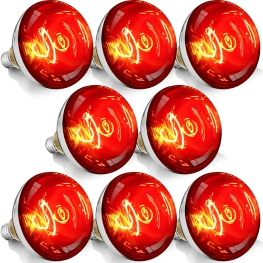 250W R40 Red Heat Lamp Bulbs 8000 Hours Rated Infrared Flood Light Brooder Heating Lamp for Chickens Reptiles Pets Bathroom E B
250W R40 Red Heat Lamp Bulbs 8000 Hours Rated Infrared Flood Light Brooder Heating Lamp for Chickens Reptiles Pets Bathroom E B