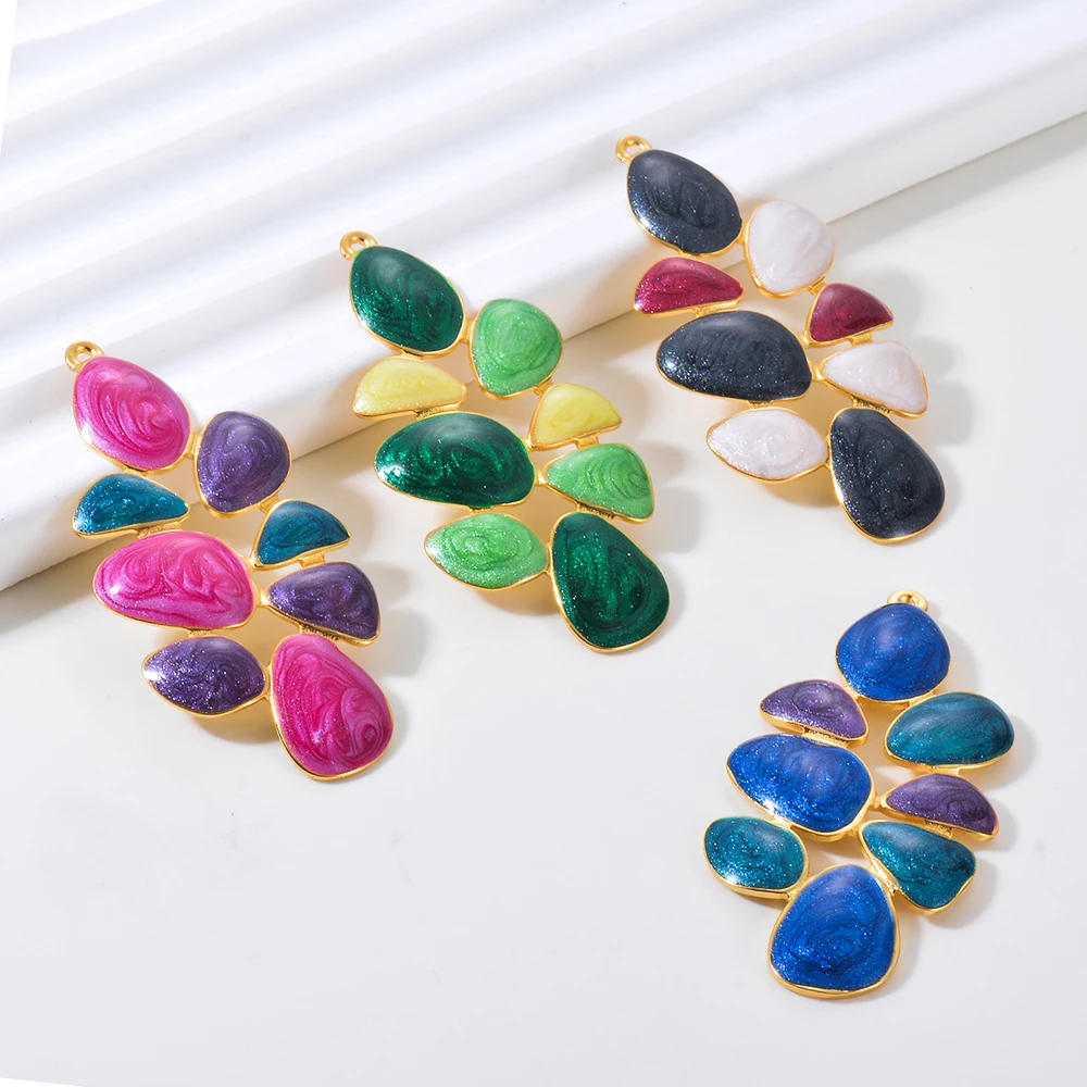 4pcs Colorful Enamel Big Leaf Charms Flower Dangle Handmade Jewelry Earrings Bracelet Finding Making Crafts
4pcs Colorful Enamel Big Leaf Charms Flower Dangle Handmade Jewelry Earrings Bracelet Finding Making Crafts