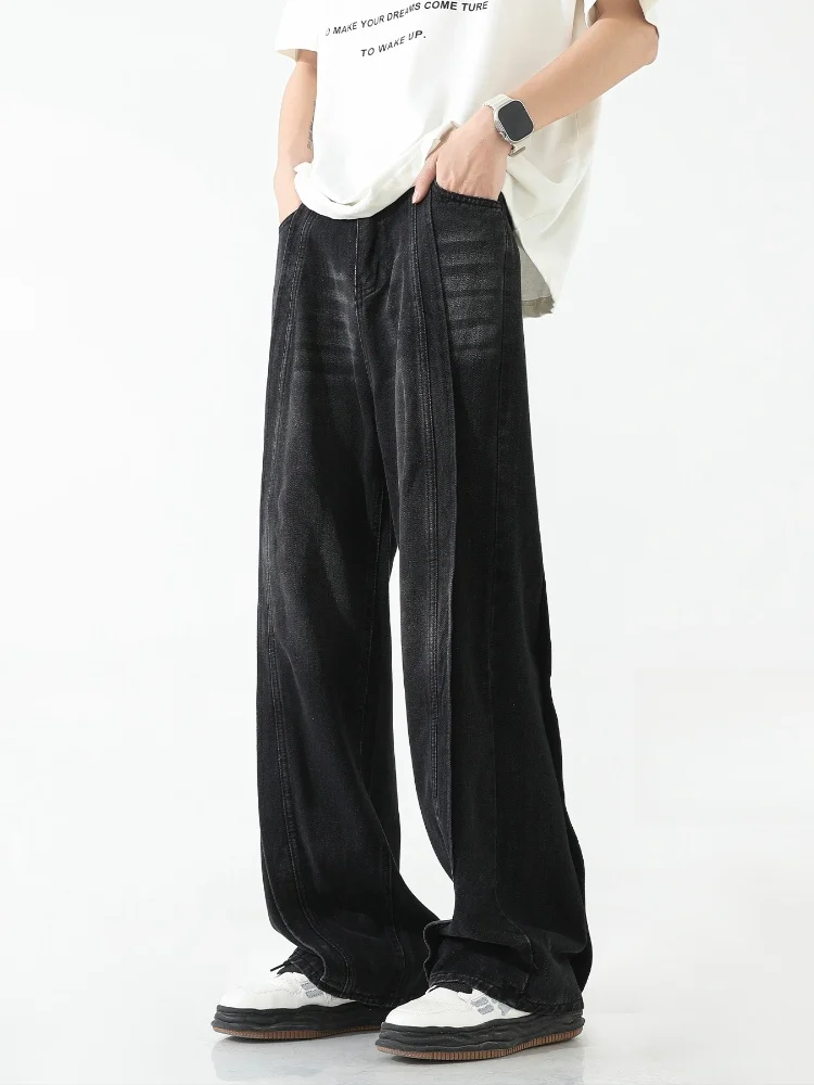 Retro American Sle Men's Jeans Summer New Trend Loose Wide Leg High Street Drape Straight Long Pants Youth Wear Cotton Blend
Retro American Sle Men's Jeans Summer New Trend Loose Wide Leg High Street Drape Straight Long Pants Youth Wear Cotton Blend
