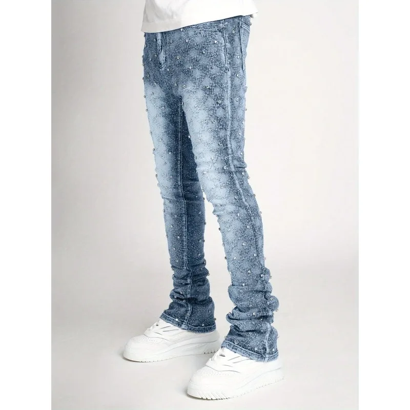 2026 Men Spring And Autumn Brand High-End European Style Studded Jeans For Men, Slim Fit, Casual Flare Pants
2026 Men Spring And Autumn Brand High-End European Style Studded Jeans For Men, Slim Fit, Casual Flare Pants
