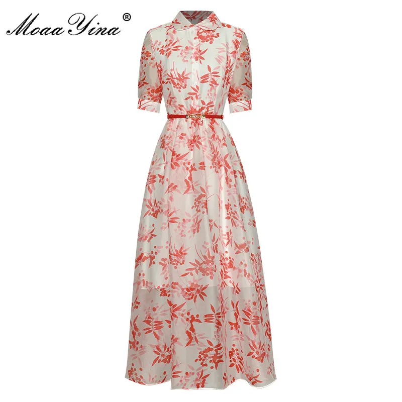 MoaaYina Fashion Runway dress Summer Women's Dress Turn-down Collar Short Sleeve Single Breasted Floral Print Elegant Dresses
MoaaYina Fashion Runway dress Summer Women's Dress Turn-down Collar Short Sleeve Single Breasted Floral Print Elegant Dresses