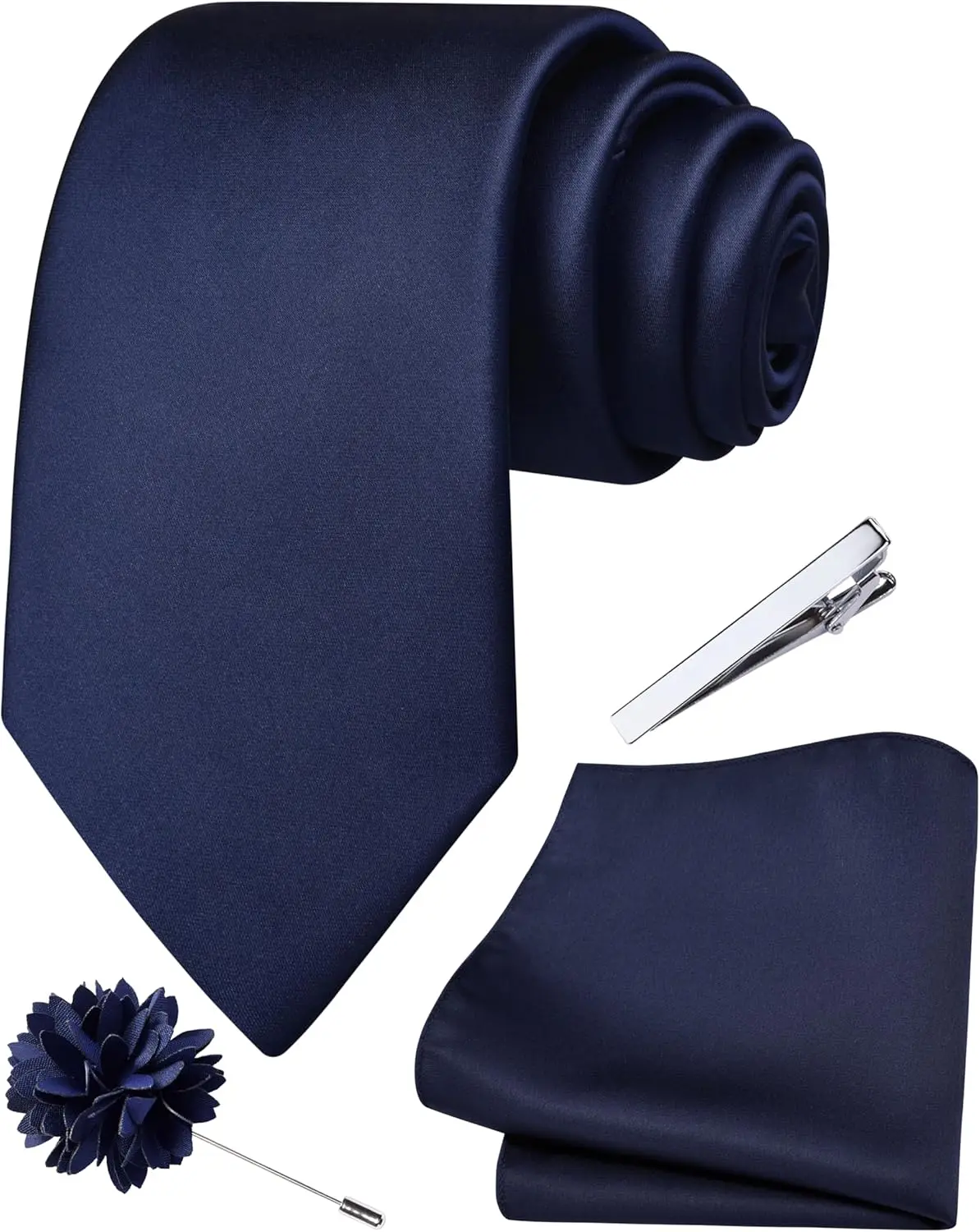 Men's Solid Color Tie Set with Pocket Square, Cufflinks, and Tie Clip - 3.15" Width, 8cm
Men's Solid Color Tie Set with Pocket Square, Cufflinks, and Tie Clip - 3.15" Width, 8cm