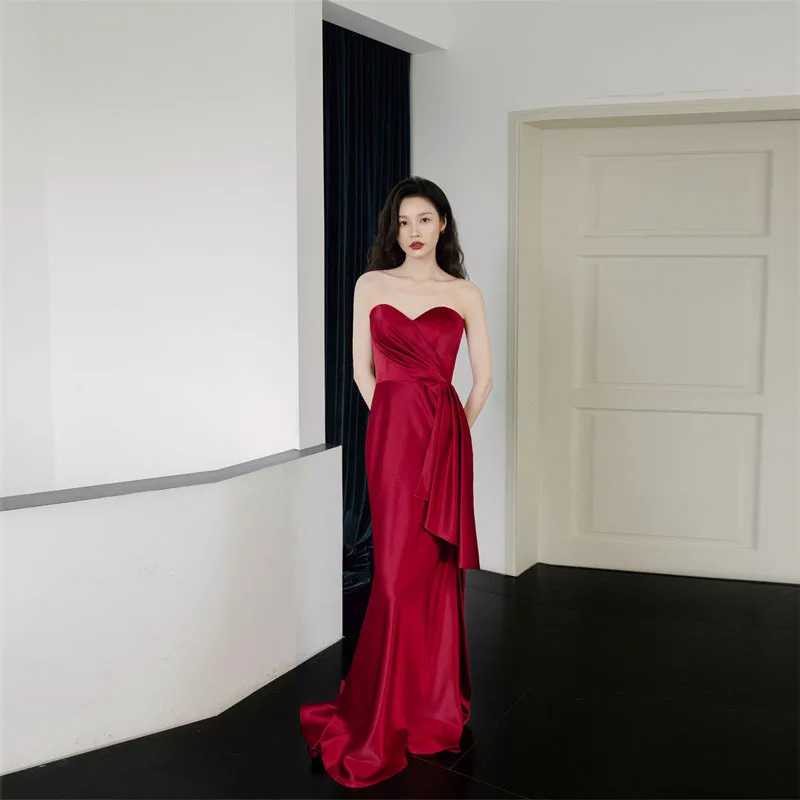 2025Spring New Simple Slimming Satin Off-Shoulder Mermaid Bridal Toast Dress Evening Gown Homecoming
2025Spring New Simple Slimming Satin Off-Shoulder Mermaid Bridal Toast Dress Evening Gown Homecoming