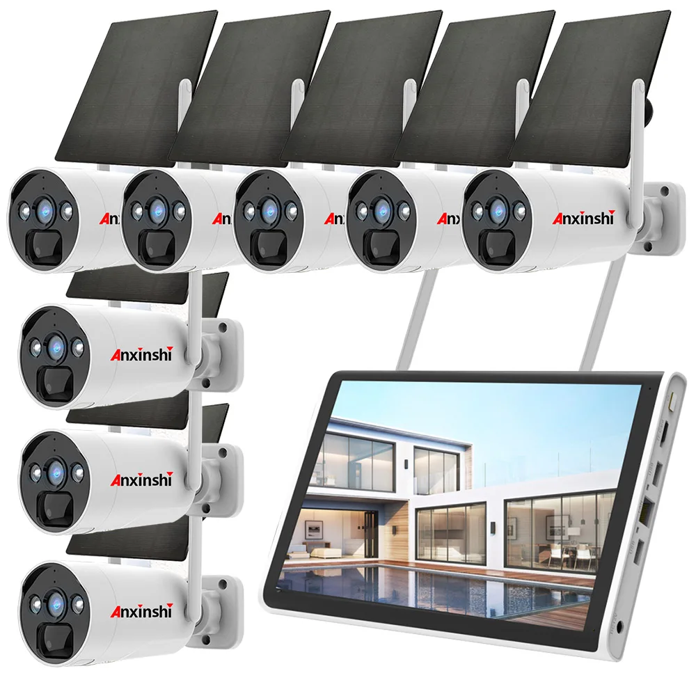 Anxinshi Wireless NVR Solar Camera Kit With 10inch NVR Screen Wifi Security Camera System AI Human Detection P2P
Anxinshi Wireless NVR Solar Camera Kit With 10inch NVR Screen Wifi Security Camera System AI Human Detection P2P