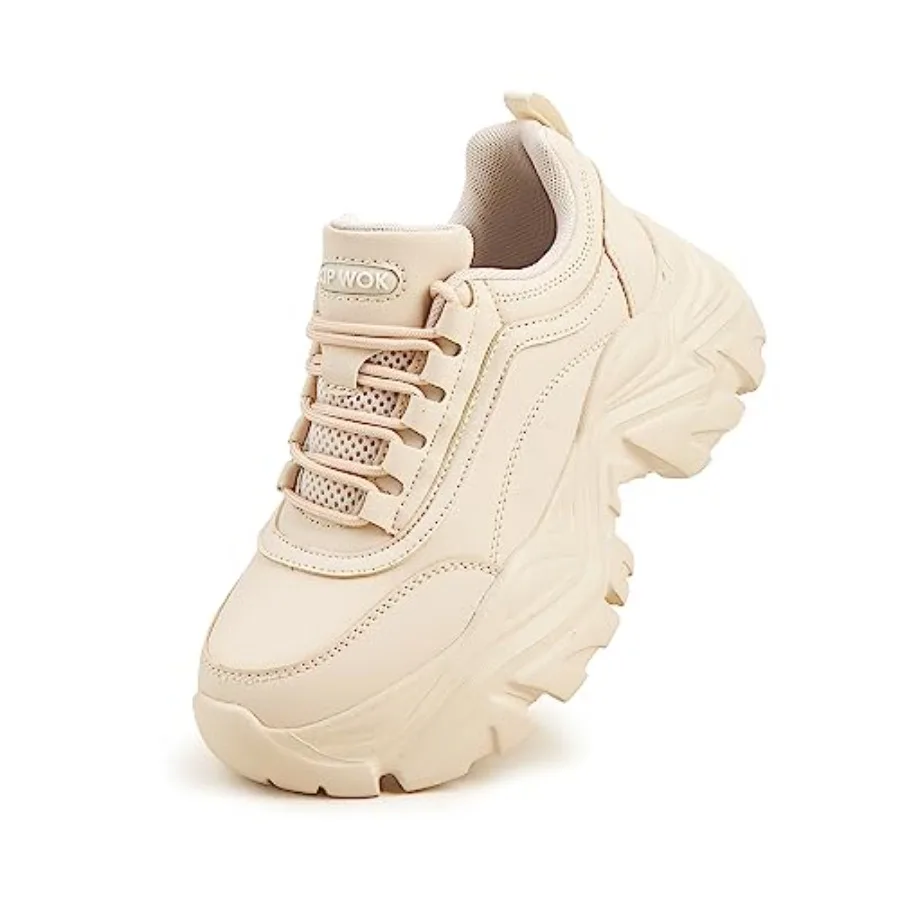K KIP WOK Chunky Sneakers for Women Fashion Platform Leather Casual Dad Shoes Comfortable Wedge Walking Sport Sneakers
K KIP WOK Chunky Sneakers for Women Fashion Platform Leather Casual Dad Shoes Comfortable Wedge Walking Sport Sneakers