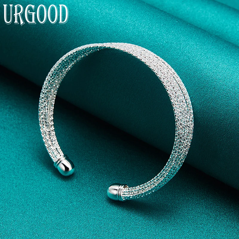 925 Sterling Silver Adjustable Opening Multi-Thread Bangle For Women Party Engagement Wedding Fashion Jewelry Gift
925 Sterling Silver Adjustable Opening Multi-Thread Bangle For Women Party Engagement Wedding Fashion Jewelry Gift