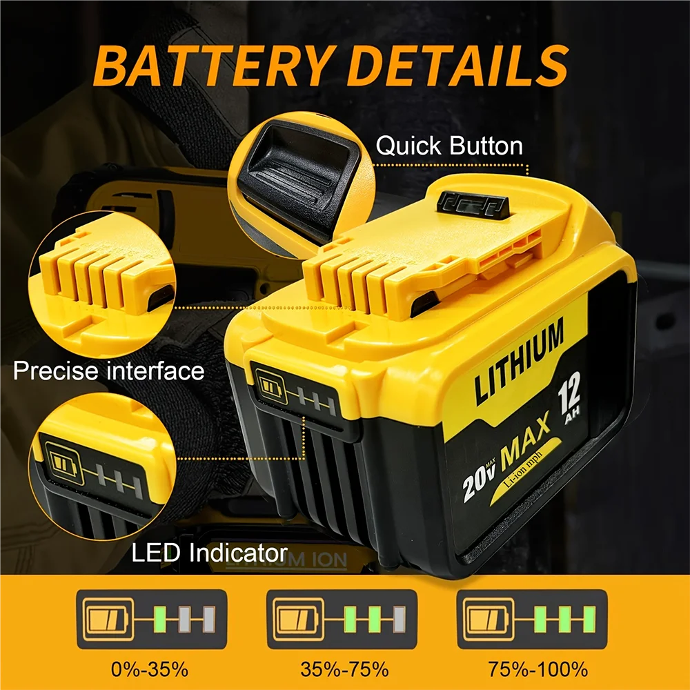2025 100% baterías originales de 20V DEWALT batería de MAX Premium XR 12Ah batería de herramienta eléctrica iones 18650.00
2025 100% baterías originales de 20V DEWALT batería de MAX Premium XR 12Ah batería de herramienta eléctrica iones 18650.00