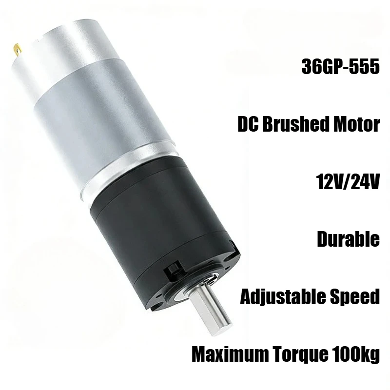Планетарный мотор-редуктор постоянного тока, двигатель 12 В, большой крутящий момент 36GP-555, микромаленький, низкая скорость, регулировка скорости, двигатель 24 В
Планетарный мотор-редуктор постоянного тока, двигатель 12 В, большой крутящий момент 36GP-555, микромаленький, низкая скорость, регулировка скорости, двигатель 24 В