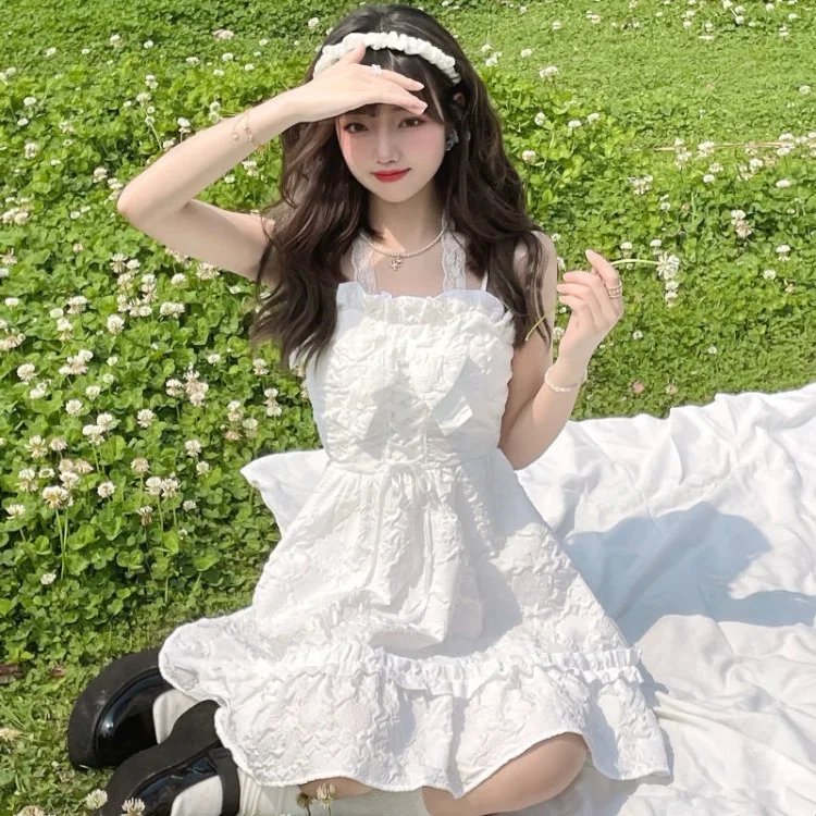 Elegant Sweet Halter Camisole Dresses 2025 Summer New White Dress for Women Fashion All-match Slim Waist Vestidos De Mujer
Elegant Sweet Halter Camisole Dresses 2025 Summer New White Dress for Women Fashion All-match Slim Waist Vestidos De Mujer